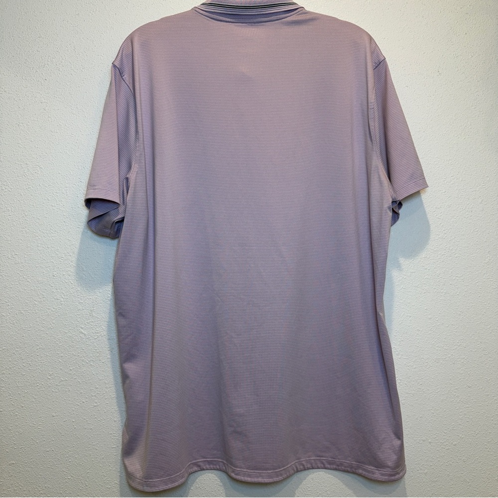 Nike Golf Dri-FIT Vapor Polo Shirt- Lilac Purple Striped Collar Size XL - Picture 2 of 5